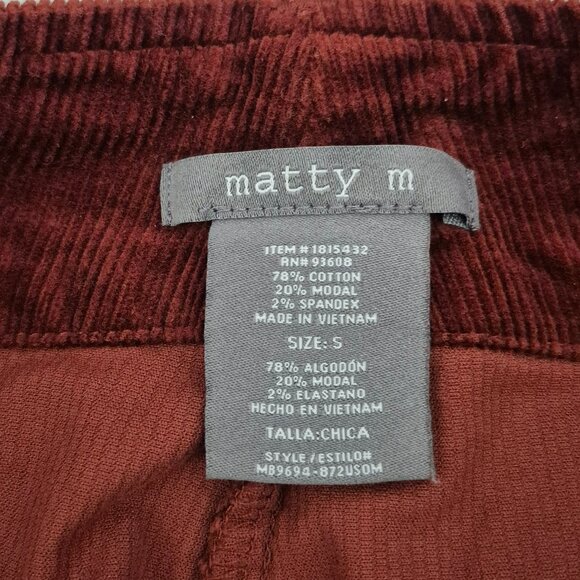 Matty M Womens Wide Leg Corduroy Pant, Brick, Size Small - NWoT - Picture 5 of 11